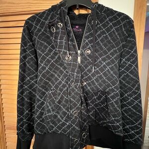 Nollie Black and Gray Women's Bomber Jacket